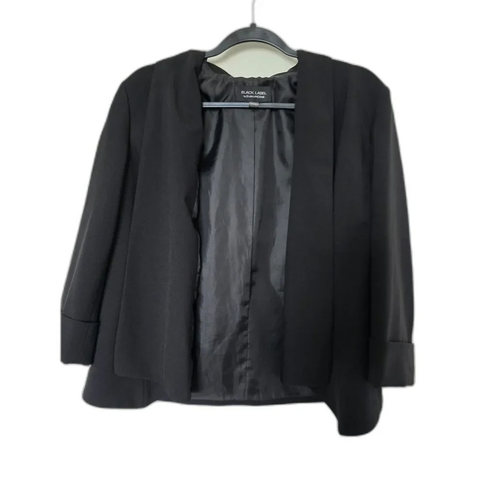 Black Label by Evan-Picone Black Blazer Size 14
